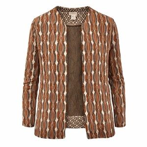 H&M Knitted Cardigan Sweater - Multicolor earthtone pattern with pockets